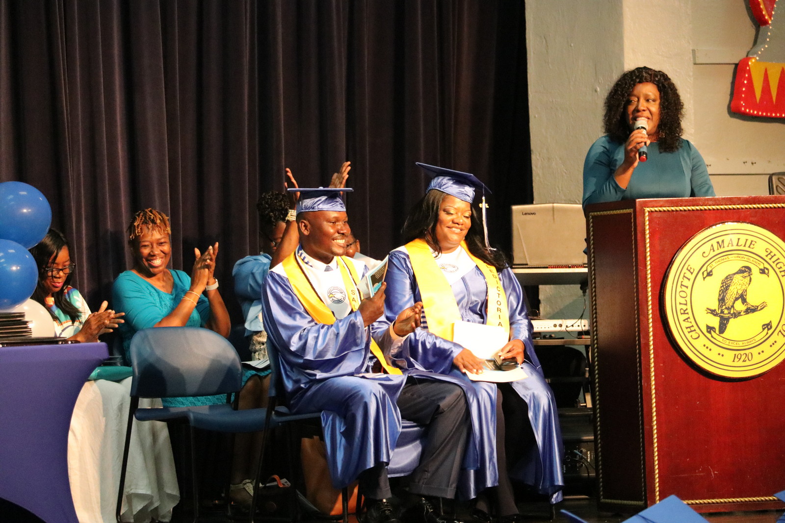 Desha Powell, Deputy Superintendent delivers thanks and inspiration to graduates.JPG