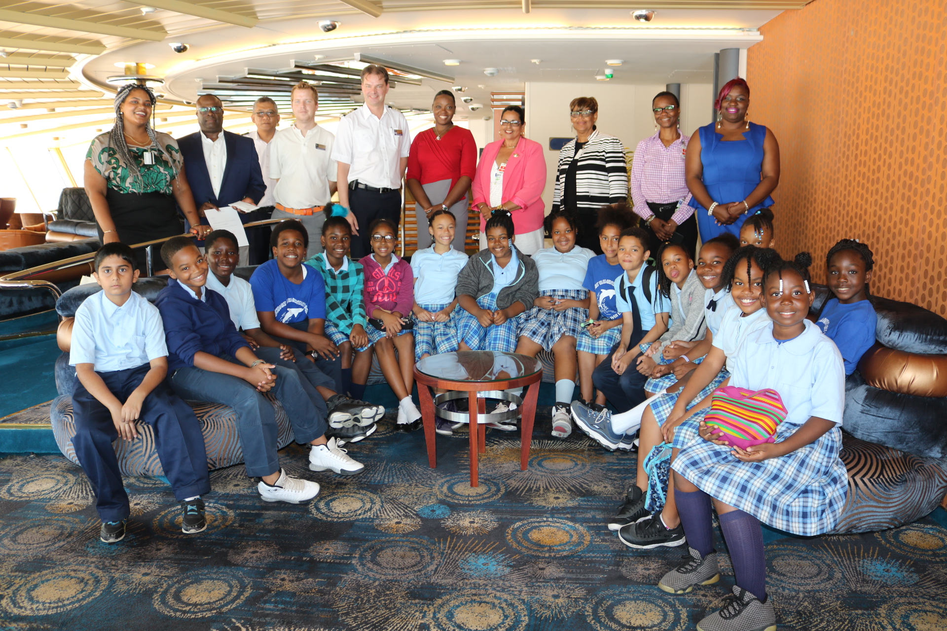 Lockhart students, Prinsendam Crew and Education and Tourism officials aboard the ms Prinsendam.jpeg