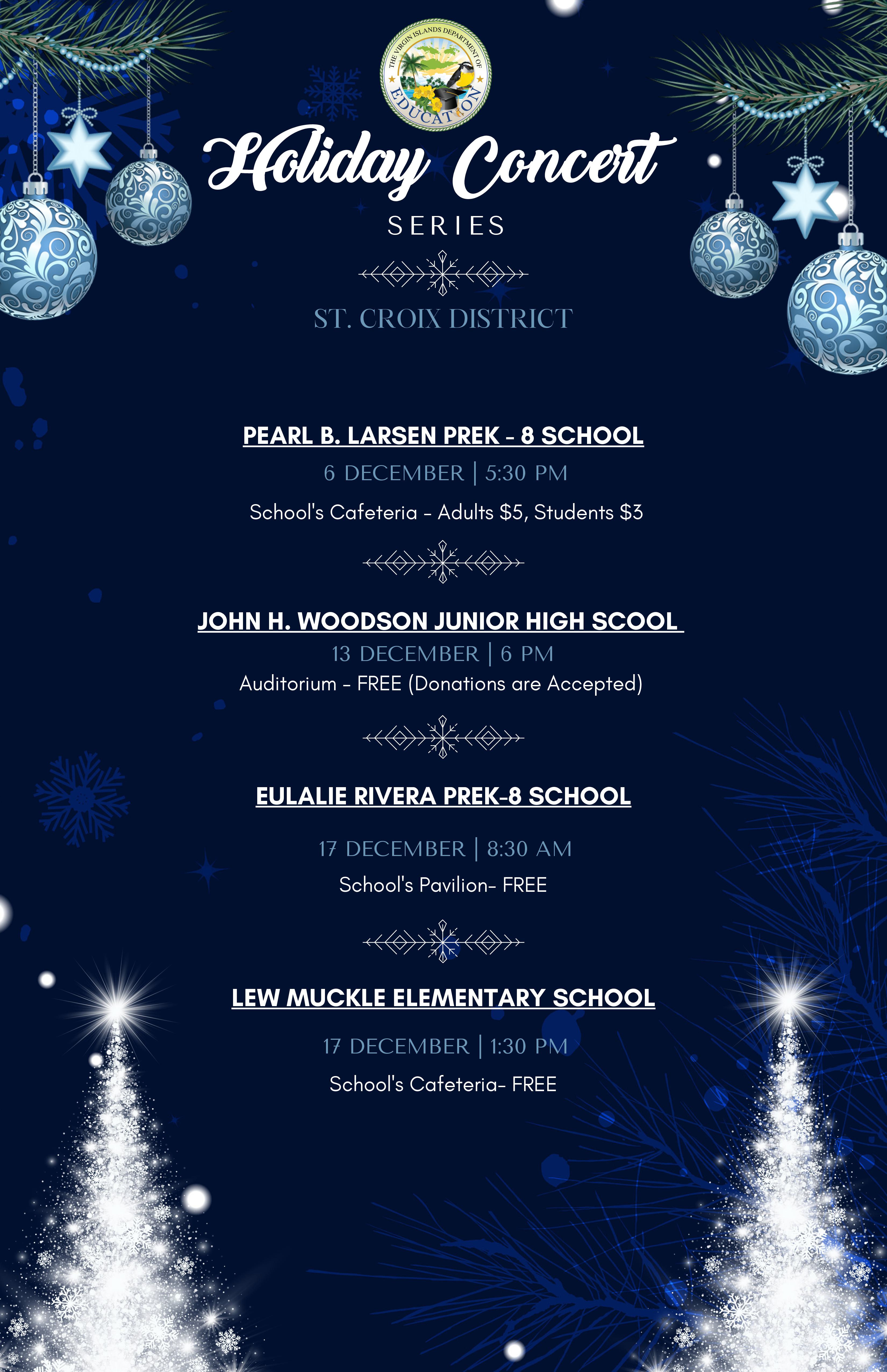 Virgin Islands Department of Education Presents: Holiday Concert Series 2024