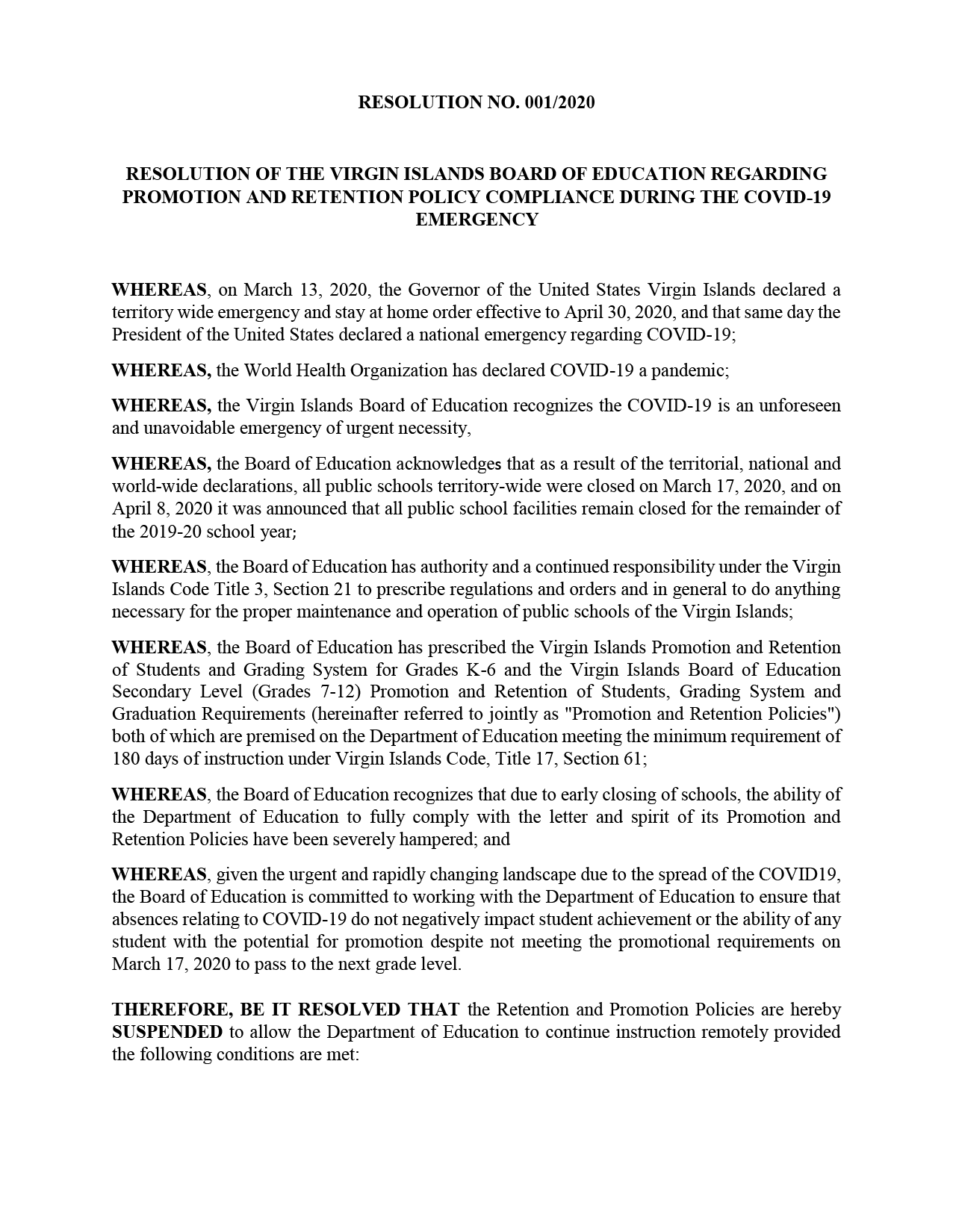 APPROVED RESOLUTION 0012020 POLICY SUSPENSION IN RESPONSE TO COVID-191 Signed-01.png
