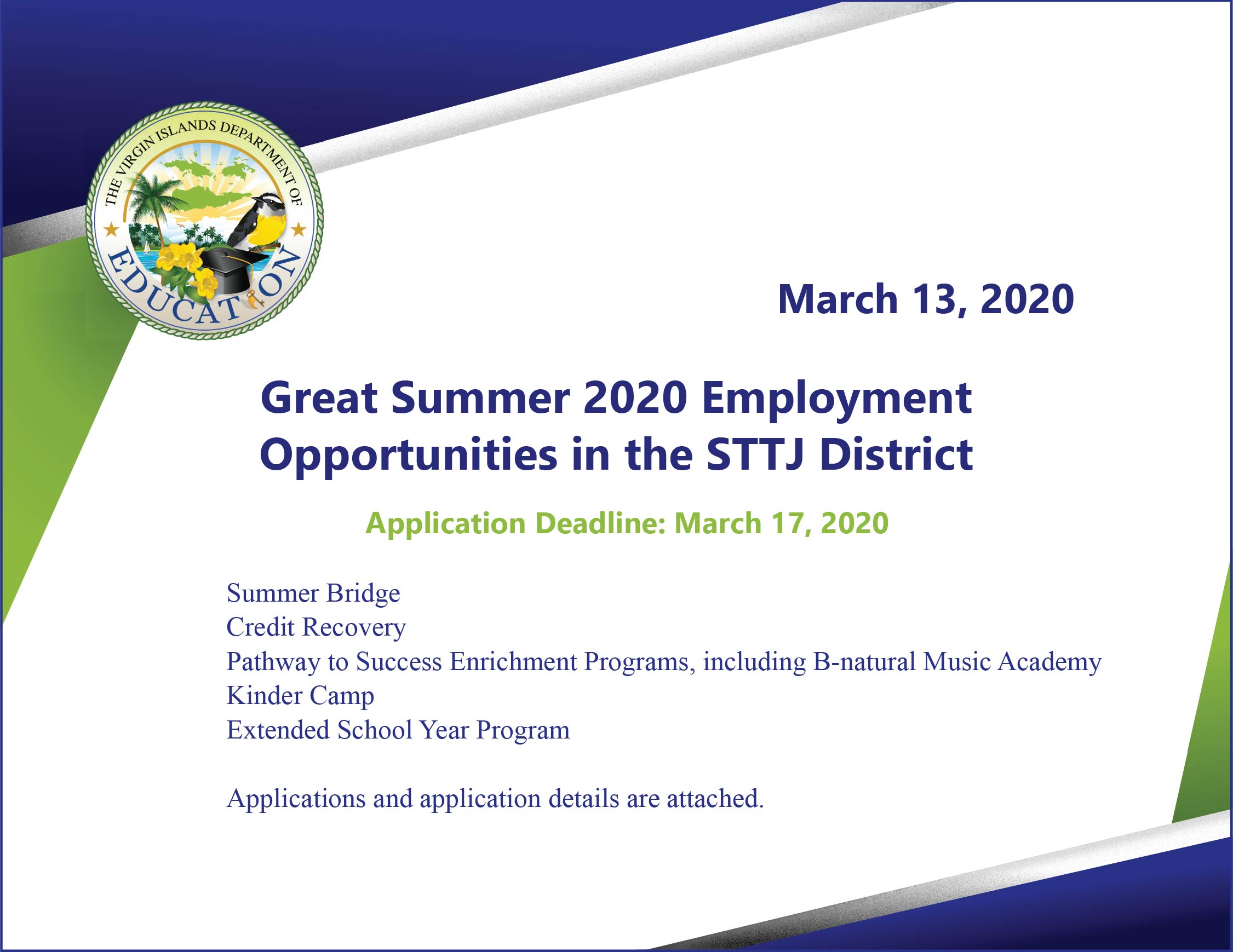 DOE - Great Summer 2020 Employment Opportunities in the STTJ District-01.jpg