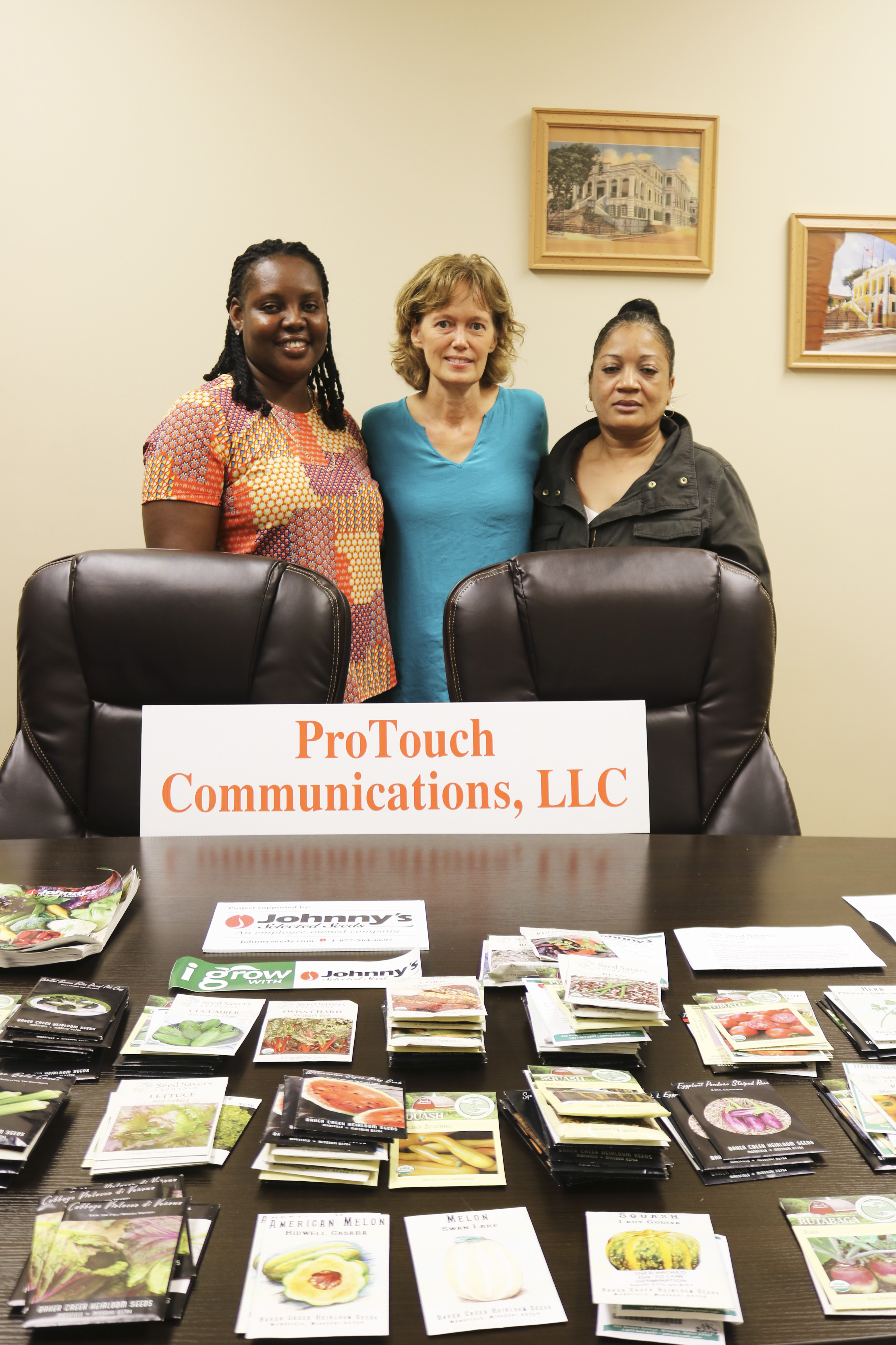 Department of Education Director of Agriculture Velda Hendricks with Tracy Butler and Karen Jones of ProTouch Communications, LLC of.JPG